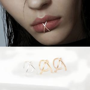 남녀공용 C형 입술 링 3종 세트, 피어싱 없는 디자인, 트렌디한 스파이시 스타일 입술 클램프, 저자극성, 피어싱 없는 이어커프, 입술 링 또는 이골 클립으로 사용 가능, 피어싱 불필요, 심플하고 우아한 액세서리