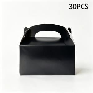 30/50개 검정색 선물 상자 및 의류 상자, 크리스마스, 할로윈, 결혼식, 생일 파티, 졸업 시즌에 적합, 선물 포장용 용기, 범용 장식 포장 상자, 단순한 단색 선물 패키지