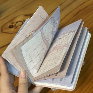 유화 스타일 코끼리 플래너 노트, 80매, 17.5 X 9.5cm, 파스텔 삽화 페이지와 저널링, 일일 계획, 공부 노트, 사무실 정리 및 다이어리용 계획 삽입지
