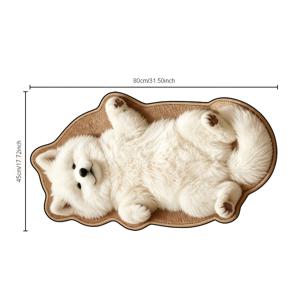 [제품] 카펫 1개 2D 평면 귀여운 강아지 창의적인 불규칙한 침실 침대 옆 거실 창문 틈새 장식 힐링 인스 스타일 개인용 가정용 푹신하고 부드러운 발코니 미끄럼 방지 바닥 매트