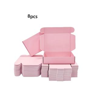 8/22팩 핑크 블랙 화이트 브라운 골판지 배송 상자, 5.9x3.9x1.37인치 접이식 우편 상자, 선물 포장용 소형 판지 우편함, 공예품 보관, 보석 제작 전시 및 포장 용품