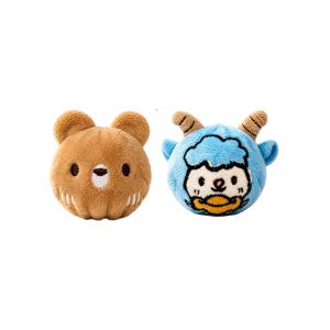 곰과 양 펫용 튀ねる 삑삑이 공 2개 세트, 내마모성 느린 복원력 고양이 발톱과 치아 갈기 장난감, 고양이와 소형견을 위한 상호작용형 지루함 방지 동반자 선물, 배터리 불필요, 크리스마스 선물, 할로윈 선물
