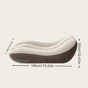 야외용 풍선 라운저, 풍선 소파, 샴페인 색상, 블랙, 하중 150-200kg, 내구성 있는 두꺼운 PVC 소재, 휴대용 및 접이식, 야외 피크닉, 하이킹, 해변, 공원, 여행 및 실내 가정용 캠핑용 휴대가 편리한 소파, 캠핑 침대