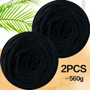 2개입 280g 대형 롤 티셔츠 실, 크로셰 및 DIY 직조 가방, 매트, 인형 제작용, 다색 실, 수제 크로셰 프로젝트, 가방, 보관 바구니, 요람, 컵 슬리브 등 공예품, 선물, 웨딩 헤드웨어, 어버이날 선물, 100m/롤