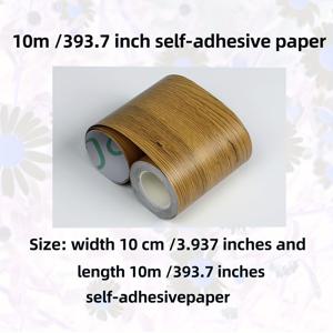 10m 스커트 보드, 방수 웨이스트라인, 베이스보드, 코너 몰딩, 벽, 문틀, 창틀, 테이블탑, 바닥 장식용. 자가 접착 목재 색상 목재 바닥 수리 스티커, 나무 문의 구멍 및 흠집 커버용, 테이블탑 에징,자가 접착 트림,베이스보드 몰딩, 트림,쉬운 설치 접착제,방수 플라스틱,목재 바닥 소유자