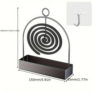 2개 세트: 향꽂이 1개 + 투명 고리 1개. 백단향 향꽂이, 모기향 받침대, 백단향 홀더. 금속 소재. 모기향 또는 백단향을 걸어두기에 적합. 거실/침실 장식 및 야외 캠핑용으로 적합