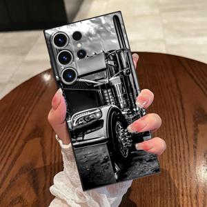 블랙 세미트레일러 트럭 패턴 휴대폰 케이스, 삼성 갤럭시 S22 S26 S23 FE S25 울트라 S24 플러스 노트 20 10 9 8 S10 라이트 S10e S9 S25+ S24+ S20 S21 호환