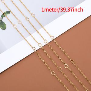 1미터 304 스테인리스 스틸 속이 빈 사랑 체인, 색상 보존 복숭아 하트 수제 체인, 목걸이 팔찌 주얼리 추가 제작, 비즈 주얼리 용품