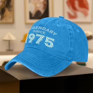 남성용 레트로 1975 야구 모자, 외출, 캠핑, 사이클링 및 피트니스에 적합 - 가벼운 빈티지, 상징적인 1975 프린트, 곡선형 챙, 신축성 없음 - 야외 활동, 캐주얼 웨어 및 선물, 크리스마스 선물에 적합