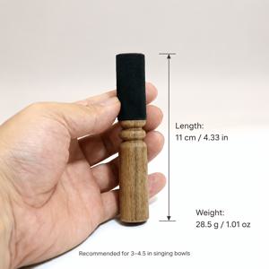 수공예 치킨윙 우드 싱잉볼 문지름 망치, 부드러운 양가죽으로 감싼 스트리핑 스틱, 티베탄 사운드볼 차크라 힐링 휴식용, 4가지 사이즈 선택 가능