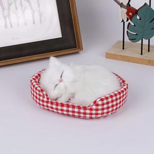 수집용 피규어: 사실적인 잠자는 고양이 조각상 – 책상 또는 자동차 장식용으로 완벽, 커플을 위한 이상적인 선물