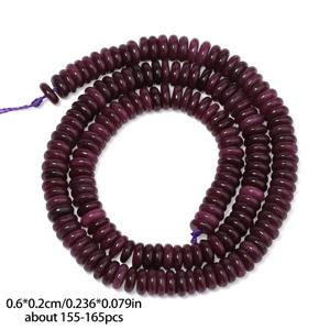 155-165개 6x2mm 천연석 구슬 및 구슬 모음, 정교한 주판 모양 가닛 루즈 스페이서 론델 구슬, 참 DIY 주얼리 제작용, 팔찌, 목걸이 액세서리