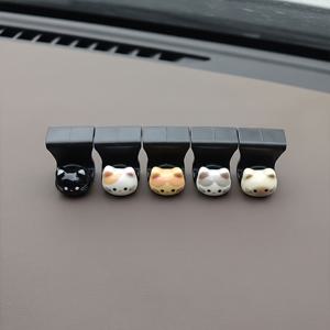 자동차용 귀여운 고양이 차량용 후크 5개, 새끼 고양이 모양 장식이 있는 숨겨진 글로브 박스 후크, 대시보드용 다기능 숨겨진 수납 후크, 도어 패널 정리함, 열쇠 걸이 및 차량 내부용 걸이