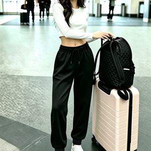 봄 가을 겨울 신상 여성 캐주얼 통기성 편안한 롱 팬츠 트렌디 패셔너블 올매치 드로스트링 팬츠 스트리트 워킹 야외 활동에 적합