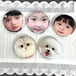 맞춤형 애완동물 패턴 플러시 배지, DIY 초상화가 있는 개인화된 둥근 플러시 핀, 귀여운 장식 브로치, 맞춤형 플러시 버튼