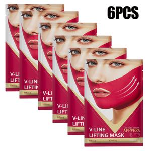 6개 V라인 얼굴 리프팅 스트랩, 턱용 페이스 마스크, 턱 탄력 강화 얼굴 도구, 얼굴 및 목 패치, 피부 리프팅 및 탄력 강화 액세서리, V자형 턱 지지 밴드, 여성을 위한 크리스마스 휴일 선물