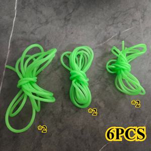 6개입 야광 낚시 튜빙, 바닷물 및 민물 낚시용 - 야광 글로우 라인 슬리브, DIY 보트/갯가용 낚싯대 장비용 엉킴 방지 소프트 플라스틱 슬리브, 심해 낚시용 스트링 훅 밸런스 태클 (수정판 없음)