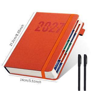 2027 A5 플래너, 데일리 월간 스케줄 학술 액자 정리, 학생 및 비즈니스용 플래너, 다기능 월간 스케줄 북, 데일리 플래닝에 이상적, 자율성 향상 및 효율적인 시간 관리 촉진, 노트북 및 메모 패드