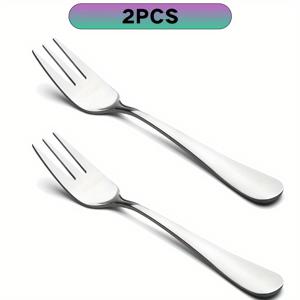 2/4pcs 스테인리스 스틸 소형 애플리케이터 포크, 소형 디저트 포크 세트, 은 포크 식기 세트, 5.5 인치, 거울 폴리시, 식기 세척기 안전, 내구성 식기, 샐러드 디저트 식기, 반짝이는 은