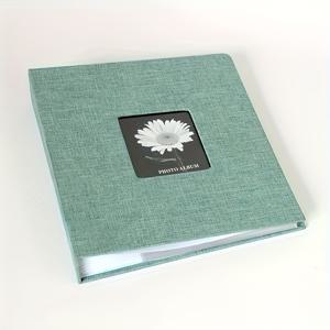 리넨 사진 앨범, 6인치, 200장 사진 수납 가능 대용량 – 가족 및 웨딩 기념 앨범, 기념일 및 생일 추억을 위한 스파인 바인더로 완벽