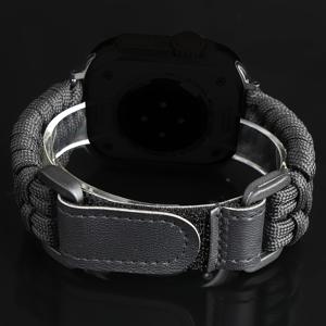Apple Watch Ultra 시리즈 3/2/1, 11, 10, 9, 8, SE, 7, 6, 5, 4, 3, 2에 적합한 조절 가능한 파라코드 스트랩, 남녀 모두를 위해 디자인된 아웃도어 스포츠용, Iwatch 49mm, 46mm, 45mm, 44mm, 42mm과 호환되는 백업 생존 스트랩