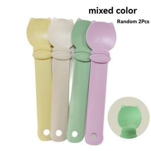 전기 필요 없음, 간편한 세척, 간식 짜개, 고양이 간식/고양이 스트립, 급여기, 고양이 짜개, 반려동물 간식용 긴 손잡이 스푼, 스푼, 색상 랜덤 발송
