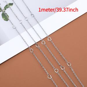 1미터 304 스테인리스 스틸 속이 빈 사랑 체인, 색상 보존 복숭아 하트 수제 체인, 목걸이 팔찌 주얼리 추가 제작, 비즈 주얼리 용품