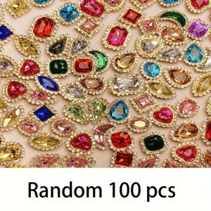 라인석 박음질용 장식 패치가 있는 100개의 메탈 클로, DIY 주얼리, 의류, 신발, 가방 수공예품-주얼리 제작용 구슬에 적합