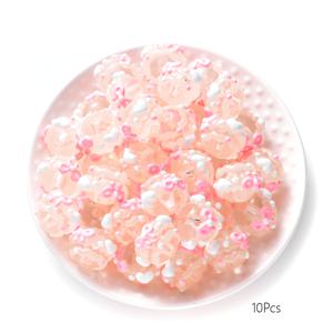 10개 20mm 핑크 시리즈 야광 아크릴 구슬, 크림 접착제 공예용 구슬, 가정 장식 DIY 주얼리 제작, 팔찌, 목걸이, 구슬펜, 휴대폰 고리, 가방 액세서리용, 창의적인 수공예품, 랜덤 색상