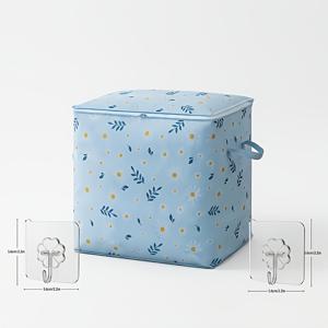 3개 세트 (보관함 1개 및 후크 2개) 다기능 옷장 대용량 보관함 36.98 갤런 바닥형 수납 가방, 옷, 바지, 담요, 장난감 및 계절별 아이템 보관에 적합