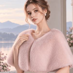 여성용 소프트 플러시 숄 케이펠, 웨딩드레스용 신부 랩, 이브닝 가운, 파티 및 격식 있는 행사용, 따뜻한 겨울 어깨 커버, 크리스마스 선물, 크리스마스 색상