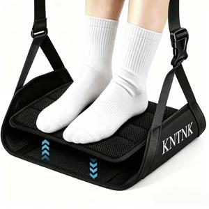 2-in-1 분리형 지지 쿠션이 있는 비행기 발 받침대, 두꺼운 조절식 발 받침대, 휴대용 장거리 비행 사무실 및 차량용 휴대가 편리한 발 받침