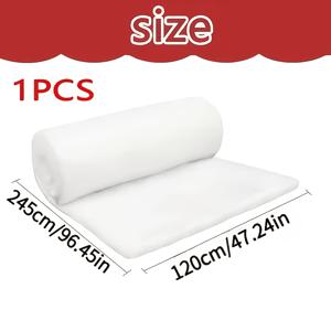 1개 초대형 흰색 폭신한 인조 눈 롤 - 120cm*245cm/47.24in*96.45in, 사실적인 눈 덮개, 크리스마스 트리, 겨울 파티에 적합, 흰색 눈 담요, 크리스마스 장식용 인조 눈꽃 풍경 장식