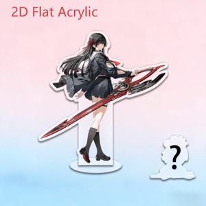 2D 플랫 - 1개 플랫 2D 애니메이션 아크릴 데스크탑 모델, 랜덤 1개 애니메이션 캐릭터 키체인 포함, 데스크탑 장식, 내구성 좋은 아크릴 소재, 수집품 전시용으로 이상적, 팬들을 위한 완벽한 선물