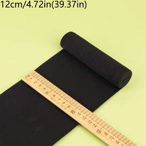 39.37In 블랙 재봉 탄성 밴드 다중 사양 10Cm/12Cm/15Cm/20Cm 의류, 바지, 공예용 - 탄성 및 내구성 있는 원단 액세서리