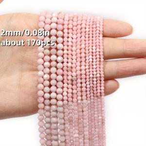 2/3/4mm AA 천연 핑크 오팔 스톤 비즈, 주얼리 제작을 위한 작은 루스 스페이서 비즈, 유니크 팔찌 목걸이 귀걸이 - 패션 추가 및 이상적인 선물