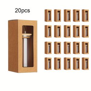20팩 노란색 선물 상자 (창문 포함), 10oz, 20oz, 30oz 플랫 바텀 텀블러, 플랫 바텀 유리병 및 기타 액세서리용 선물 포장 상자, 소형 선물 상자, 다양한 포장 상자