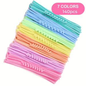 마카롱 컬러 트ORYON 바 140개 - 7색상 꽃 DIY 장식용 재료, 부드러운 캔디 색상 수제 털뿌리 스트립, 예술 창작 및 수제 부케 제작용