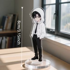 2D 8Cm/3.15In 맞춤형 사진 아크릴 데스크탑 장식, 웨딩 사진, 아기 사진, 가족 사진, 반려동물 사진 등 사진을 맞춤 제작, 양면 인쇄, 앞뒤 구분 없음, 선물용, 홈 데코