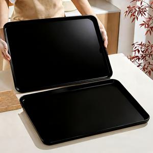 2개, 50cm X 35cm 특대형 플라스틱 직사각형 서빙 트레이 - 디저트/과일/음식 진열용 식재료 준비 및 서빙판, 컵받침, 식기 건조 매트, 반려동물 사료 매트, 휴일 장식 예술용으로 이상적, 파티, 홈 데코, 공예품, 주방용으로 적합 - 크리스마스, 할로윈, 부활절, 추수감사절용 내구성 있는 플라스틱 트레이