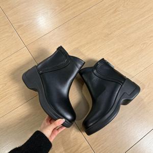레트 청키 힐 슬로프 토우 숏 부츠 여성용 가을 겨울 신상 이지 사이드 지퍼 부츠 키높이 올매치 출퇴근 여성 부츠, 여성 신발