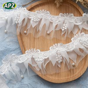 APZ 브랜드 클래식 나비 수용성 레이스 쉬폰 플리츠 스팽글, 칼라 헴 커튼, 신발, 모자, 웨딩 드레스, 이브닝 가운 장식에 적합