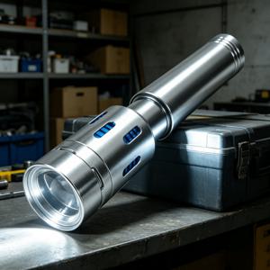 Huukers 2000mAh 다기능 초고휘도 알루미늄 합금 손전등, 5단계 밝기 조절, 초장시간 배터리 수명, 화재 시작용 프레넬 렌즈 포함, 조절 가능한 초점, Type-C 충전 포트, 아웃도어, 자동차 수리, 캠핑에 적합