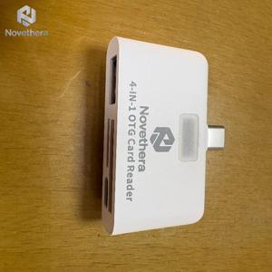 4-in-1 USB C 카드 리더기, SD/ 및 TF/메모리 카드 슬롯이 있는 Type C OTG 어댑터, USB 포트 및 USB-C 충전 포트, 드라이버 없이 플러그 앤 플레이 가능한 휴대용 외장 스마트 카드 리더기, USB-C 휴대폰, 태블릿 및 노트북용 휴대용 메모리 카드 리더기