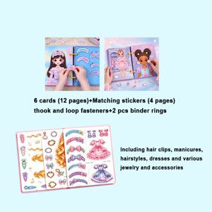 공주 디자인 DIY 얼굴 스티커 책 - DIY 교육용 매칭 스티커, 소녀용 장난감 스티커, 드레스업 세트, 창의적인 아름다운 얼굴 예술을 위한 재사용 가능한 스티커, 상호작용 활동, 파티, 생일, 크리스마스 선물