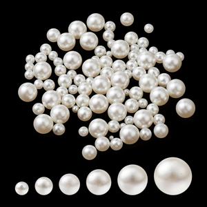 조각 300개 플라스틱 원형 비즈, 구멍 없음, 랜덤 혼합 사이즈, 주얼리 팔찌 목걸이 제작용