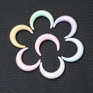 10개 34×28mm 아크릴 구슬, 초승달 모양 루즈 스페이서 비즈, 핸드메이드 주얼리 제작용, DIY 목걸이, 팔찌, 귀걸이 액세서리, 장식용 선물 공예 용품 & 랜덤 색상