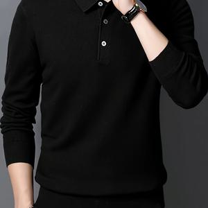 2024 크로스보더 신상 남성 폴로 넥타이 버튼 니트 스웨터 풀오버 (남성용 따뜻한 상의), 가을 필수템