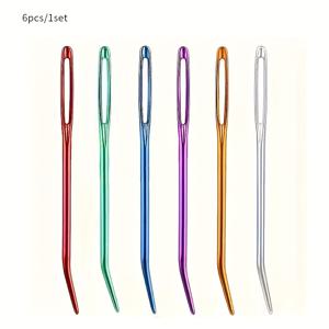 대형 눈바늘 6개 세트, 실 바늘, 태피스트리 바늘, 재봉 바늘, 뜨개질 바늘, 컬러풀한 니트 손재봉 바늘