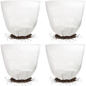 두꺼운 4pcs 서리 방지 커버 세트, 끈 디자인, 야외 식물 서리 방지 가방, 통기성 및 방수 겨울 방한 커버, 관목, 화분 식물 및 나무에 적합
